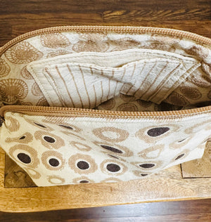 ShopYego Bags Earth Tone Circles Sodere Cosmetic Pouch