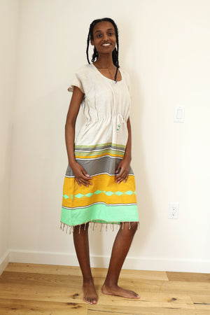 ShopYego Dress Chartreuse & Grey Saba Dress