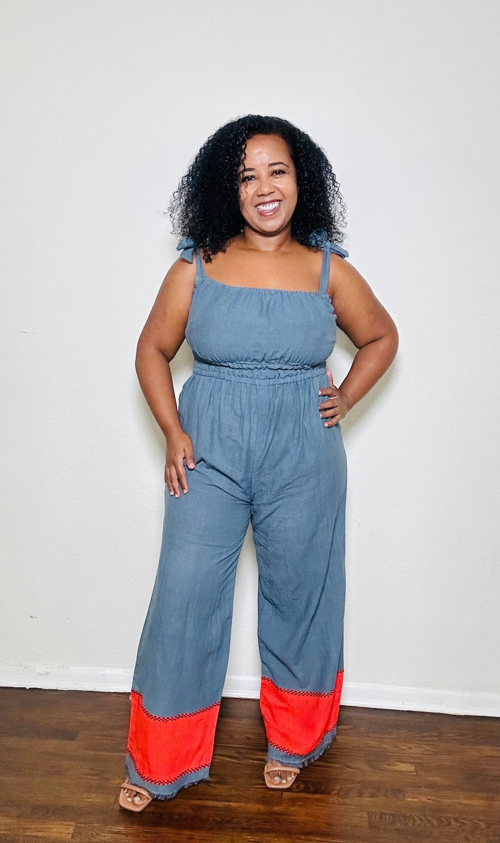 ShopYego Jumpsuits Blue-Grey & Rouge Sebie Jumpsuit