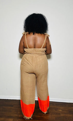 ShopYego Jumpsuits Desert Khaki & Sunset Sebie Jumpsuit