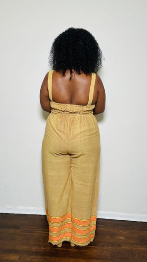 ShopYego Jumpsuits Desert Khaki with Gold Blen Jumpsuit