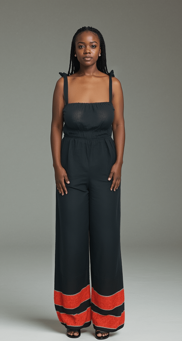 ShopYego Jumpsuits Noir & Rouge Sebie Jumpsuit