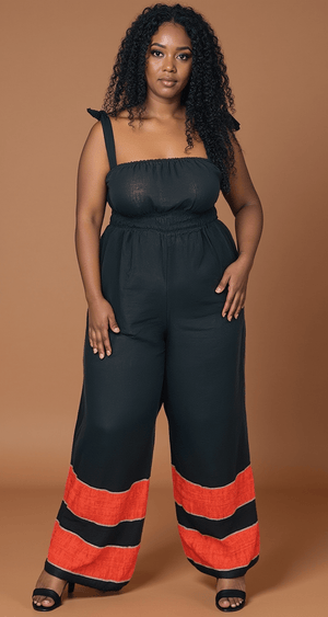 ShopYego Jumpsuits Noir & Rouge Sebie Jumpsuit