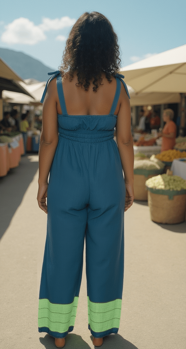 ShopYego Jumpsuits Teal & Lime Sebie Jumpsuit