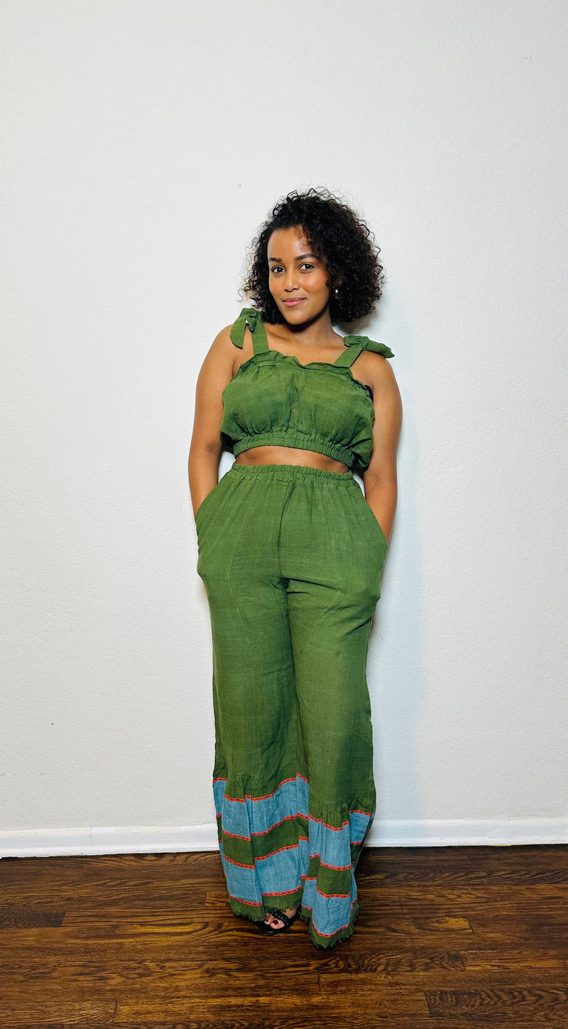 ShopYego Pant Set Green Sitota Top & Melat Pants Set