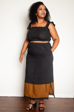 ShopYego Skirt Set Noir & Earth Sitota Top & Hawi Skirt Set