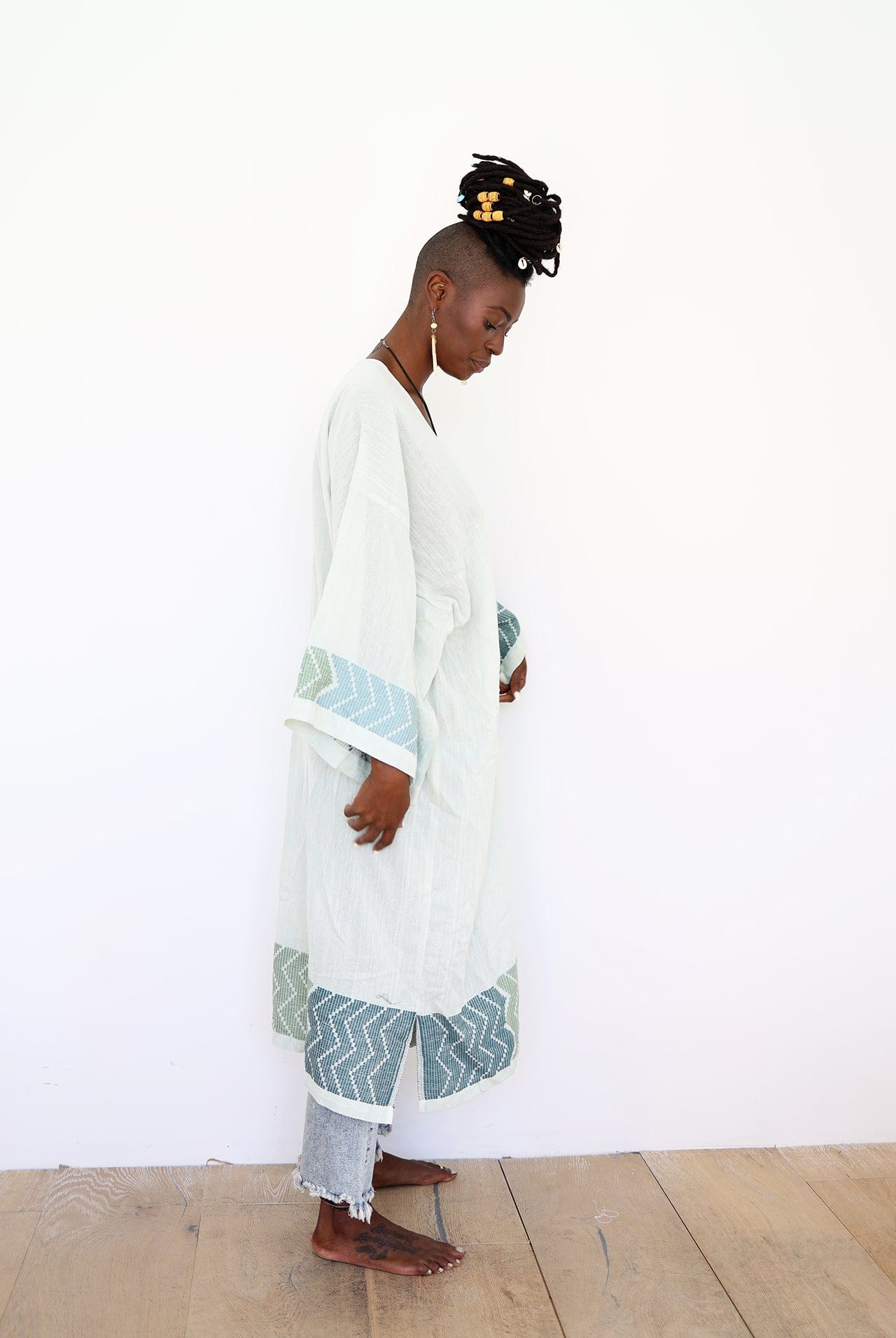 ShopYego Top Ocean Blue Feven Kimono